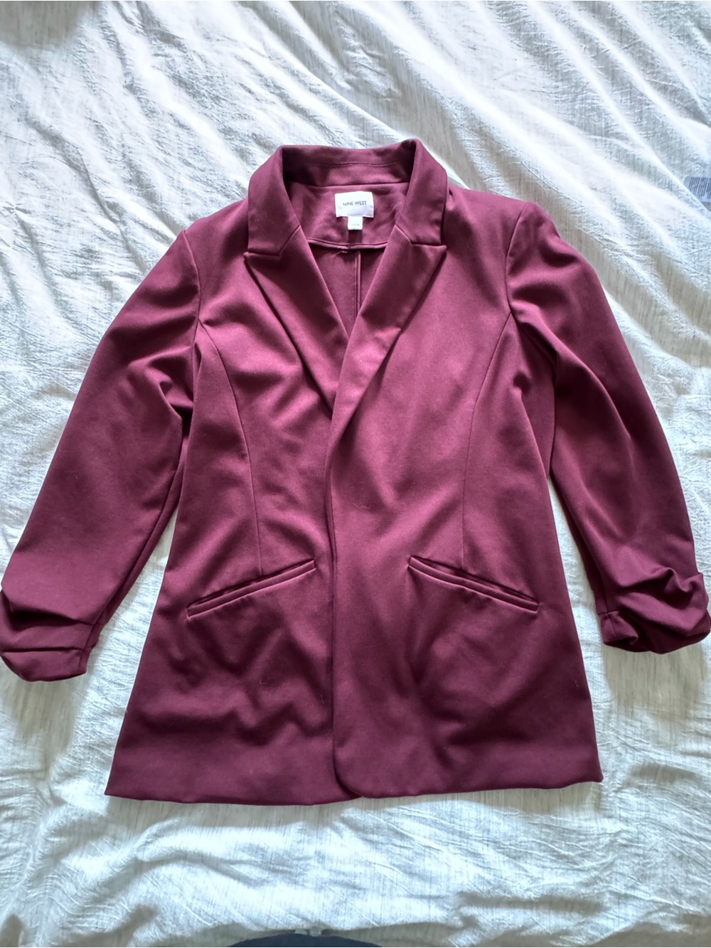 Nine West Wine Open-Front Blazer